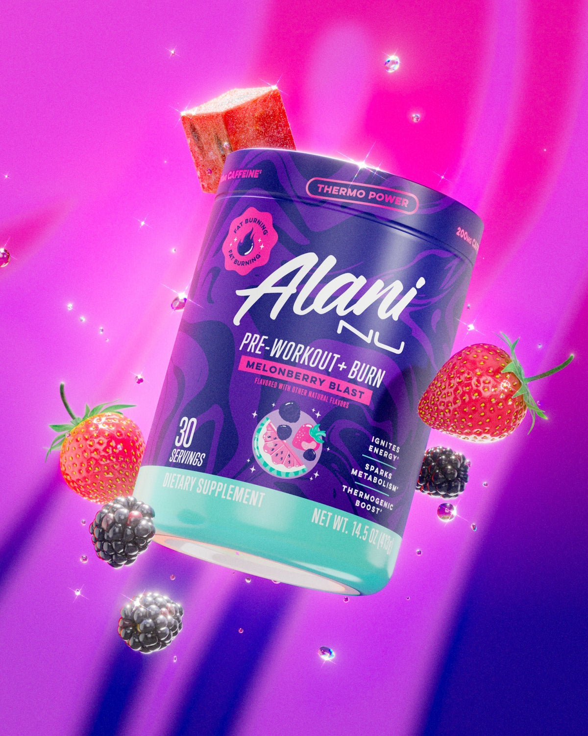 Alani Nu Pre-Workout+ Burn - Melonberry Blast F4 - image 4