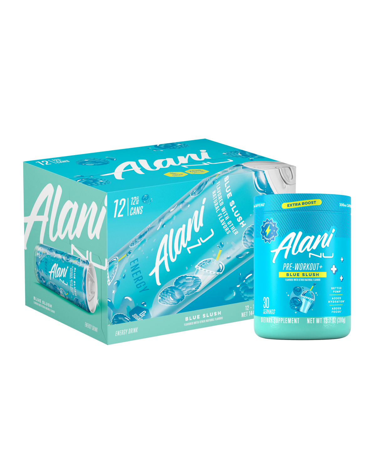 Alani Nu Energy Drink & Pre-Workout+ - Blue Slush S3 - image 1