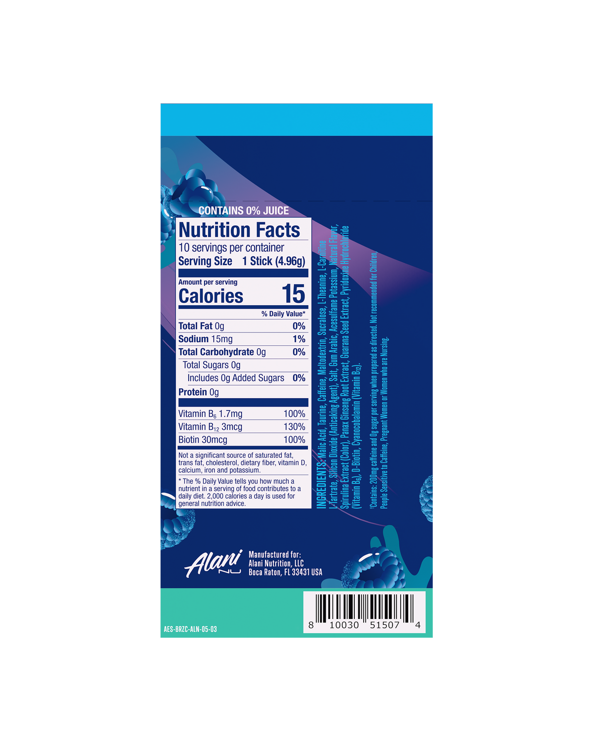 Alani Nu Energy Sticks - Breezeberry R1 - image 3
