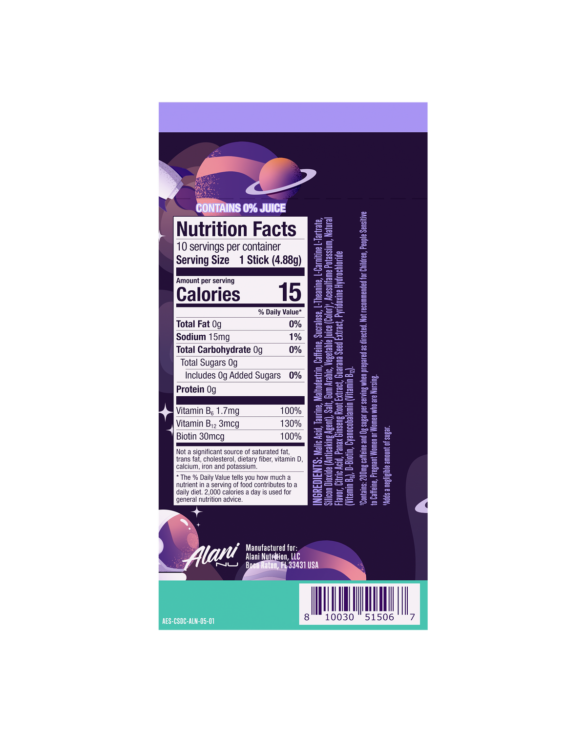 Alani Nu Energy Sticks - Cosmic Stardust F5 - image 3