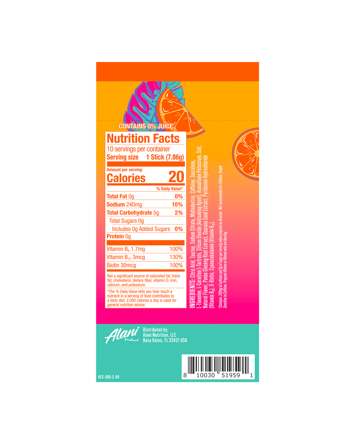 Alani Nu Energy Sticks - Orange Kiss Z8 - image 3