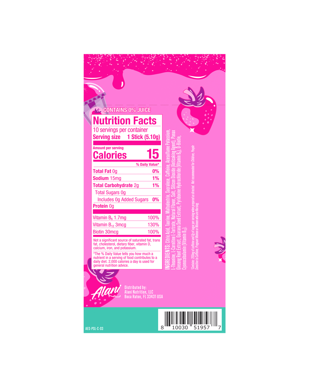 Alani Nu Energy Sticks - Pink Slush X0 - image 3